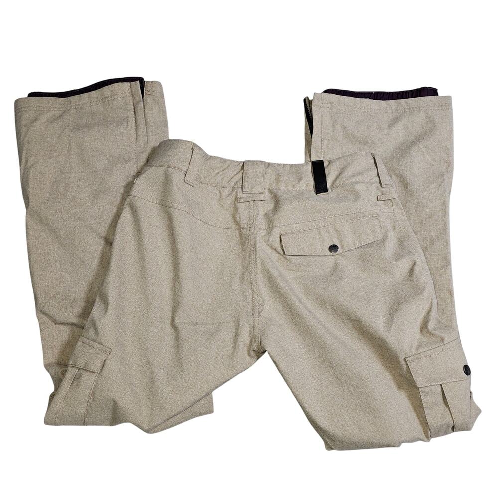 APERTURE, Tan Snowboard Pants, Flair Leg, Adjustable Waist Cargos, Medium - Picture 4 of 11